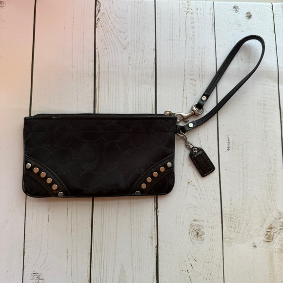 Coach Handbags - Coach Black Wristlet with Silver Accents